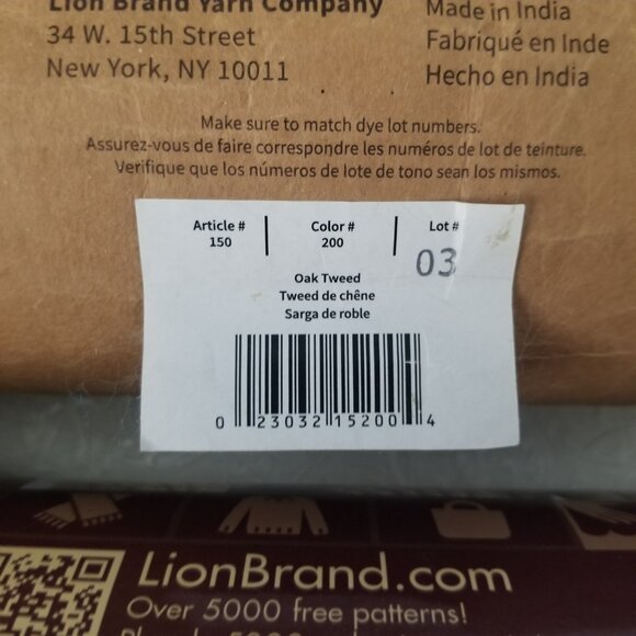 Lyon Brand Yarn Fishermans Wool  200 Oak Tweed Pure Virgin Wool Beige Brown - Picture 2 of 10